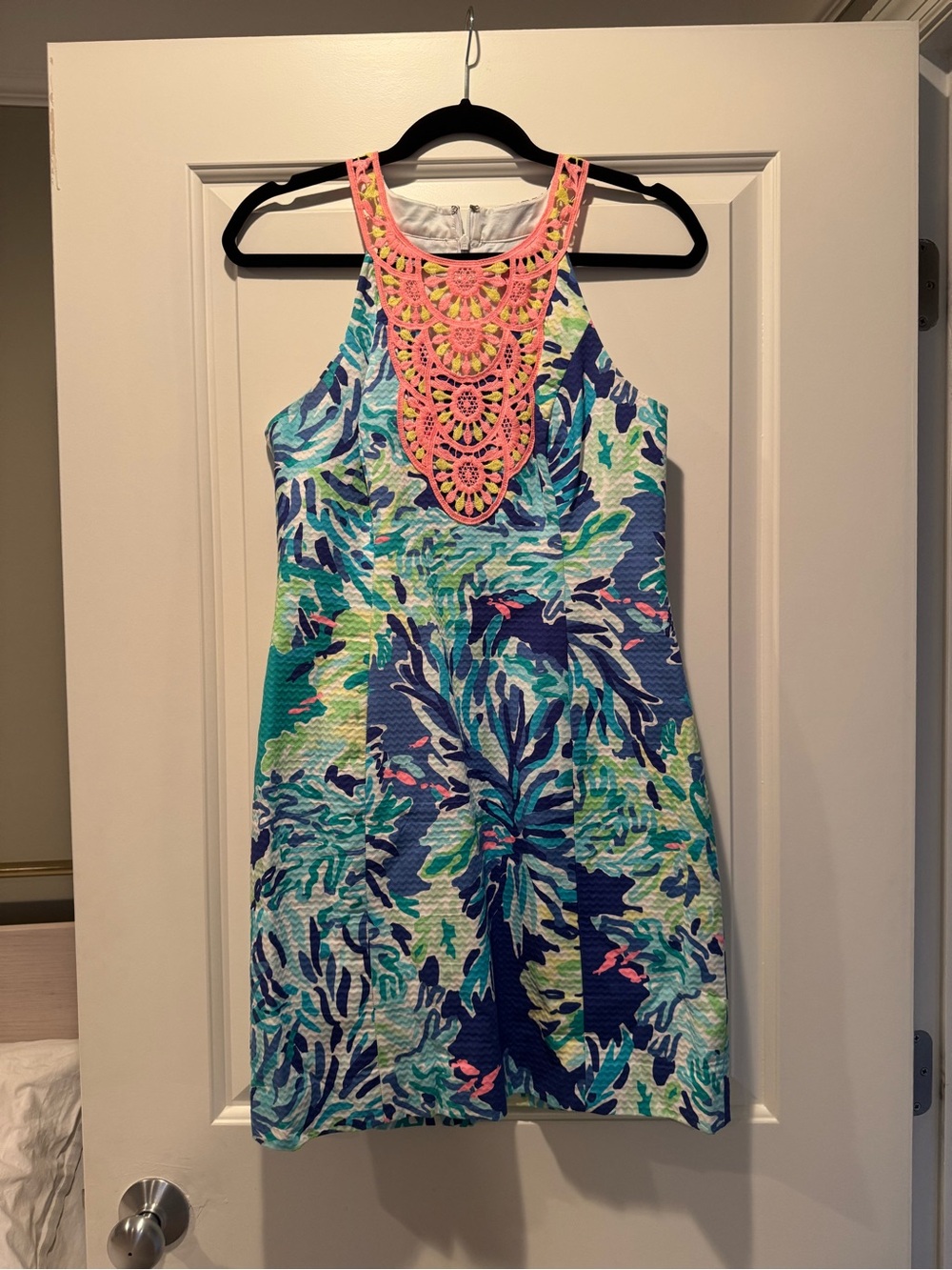 Lilly Pulitzer Pearl Shift Blue Dress Size 4 Like New!